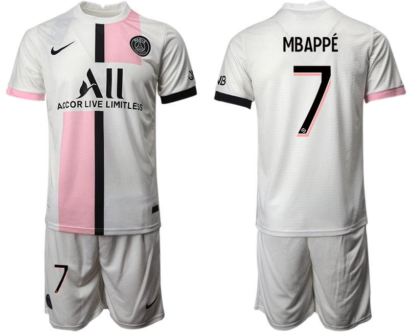 Men 2021-2022 Club Paris St German away white #7 Soccer Jersey->paris st german jersey->Soccer Club Jersey